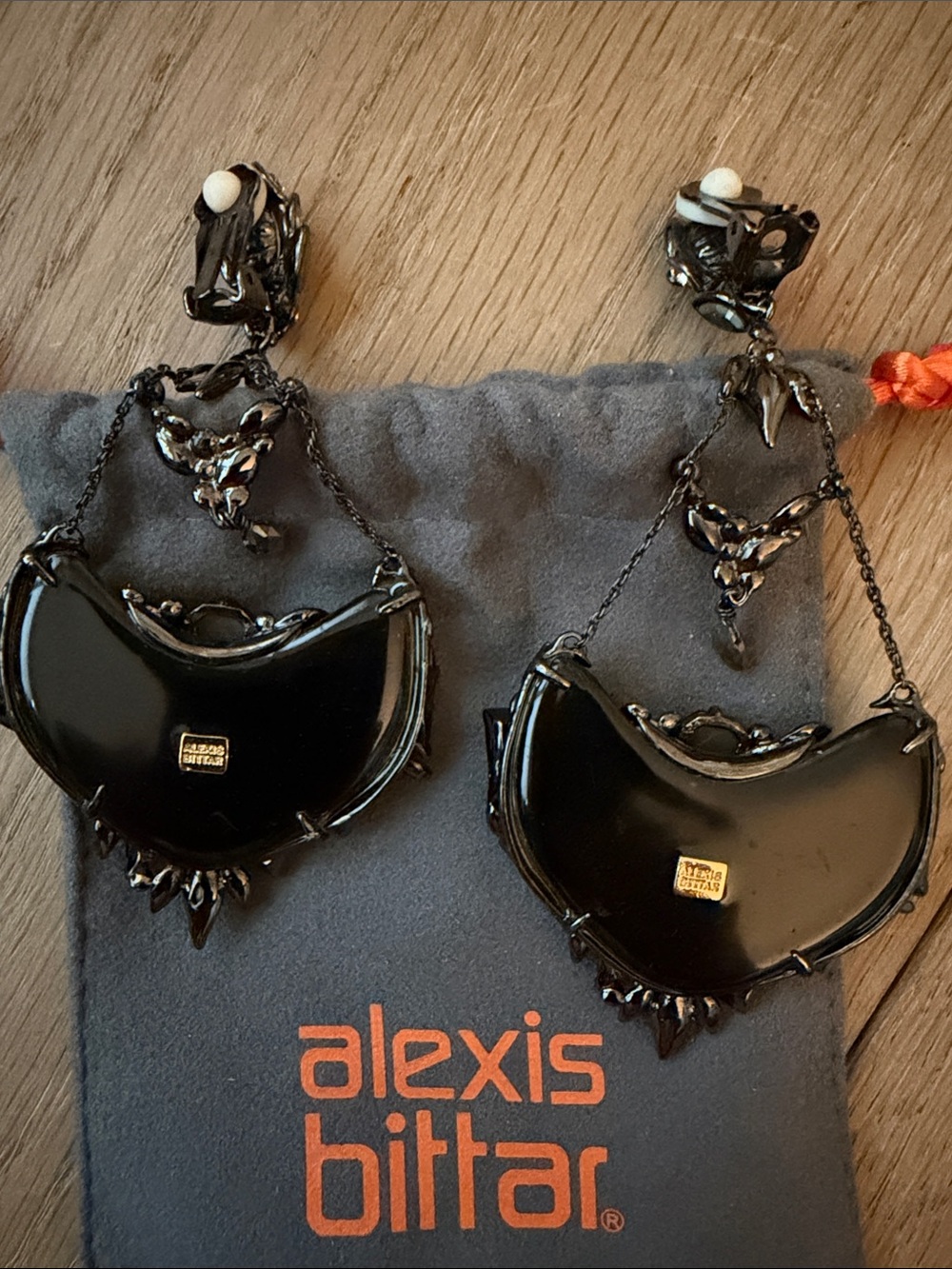 alexis bittar Black Crystal Drop Earrings - Picture 2 of 3